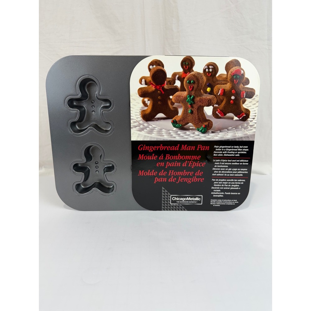 Gingerbread Man Cakelet Pan 6 man Christmas Baking Mold Chicago Metallic 26634